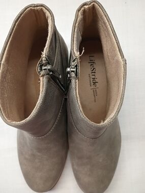 Life Stride Taupe Women's Ankle Boots